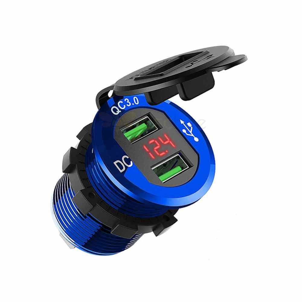 Car Charger with PD QC3.0 Modified Car Charger, Equipped with Voltage Display and Switch Charger