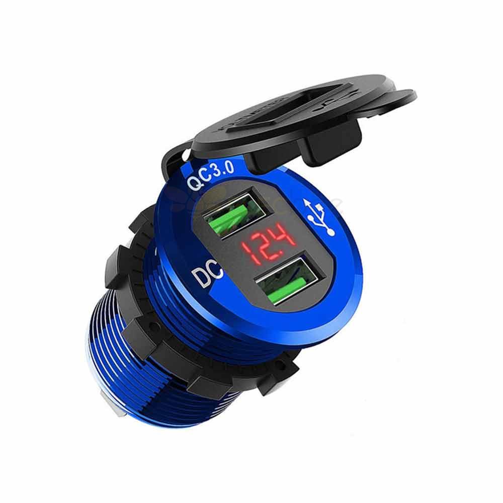 12-24V Automotive and Marine Modified Boat-Shaped Switch Dual QC3.0 Fast Charging In-car Dual QC3.0 Charger