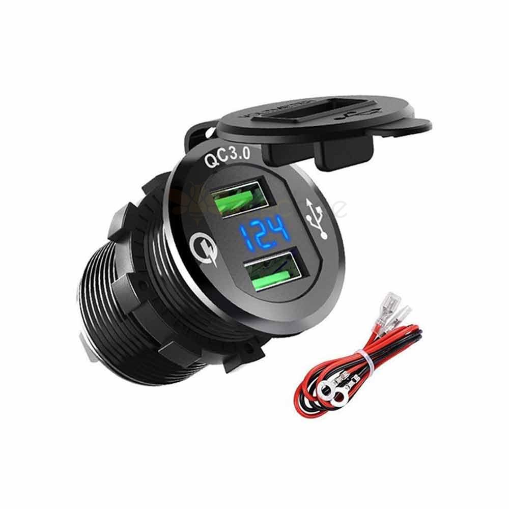 12-24V Automotive and Marine Modified Boat-Shaped Switch Dual QC3.0 Fast Charging In-car Dual QC3.0 Charger