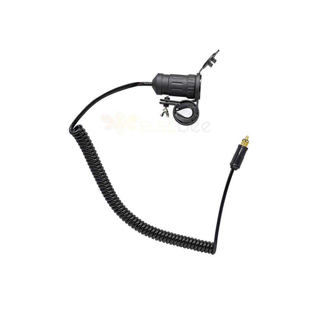 Motosiklet Araç Şarj Cihazı Çakmak Güç Kablosu Arkadan Aydınlatmalı Beyaz Çekirdek Su Geçirmez 3.1A Çift USB Telefon Şarj Kafası