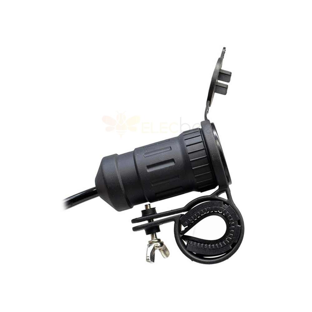 Автомобильное зарядное устройство для мотоцикла, прикуриватель, шнур питания с подсветкой, белый сердечник, водостойкий, 3.1A, двойной USB-порт, зарядная головка для телефона