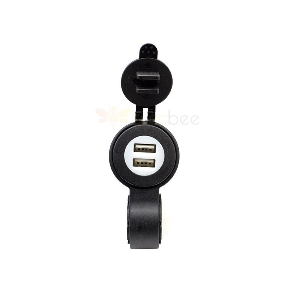 오토바이 차량용 충전기 담배 라이터 전원 코드 백라이트 화이트 코어 방수 3.1A 듀얼 USB 전화 충전 헤드