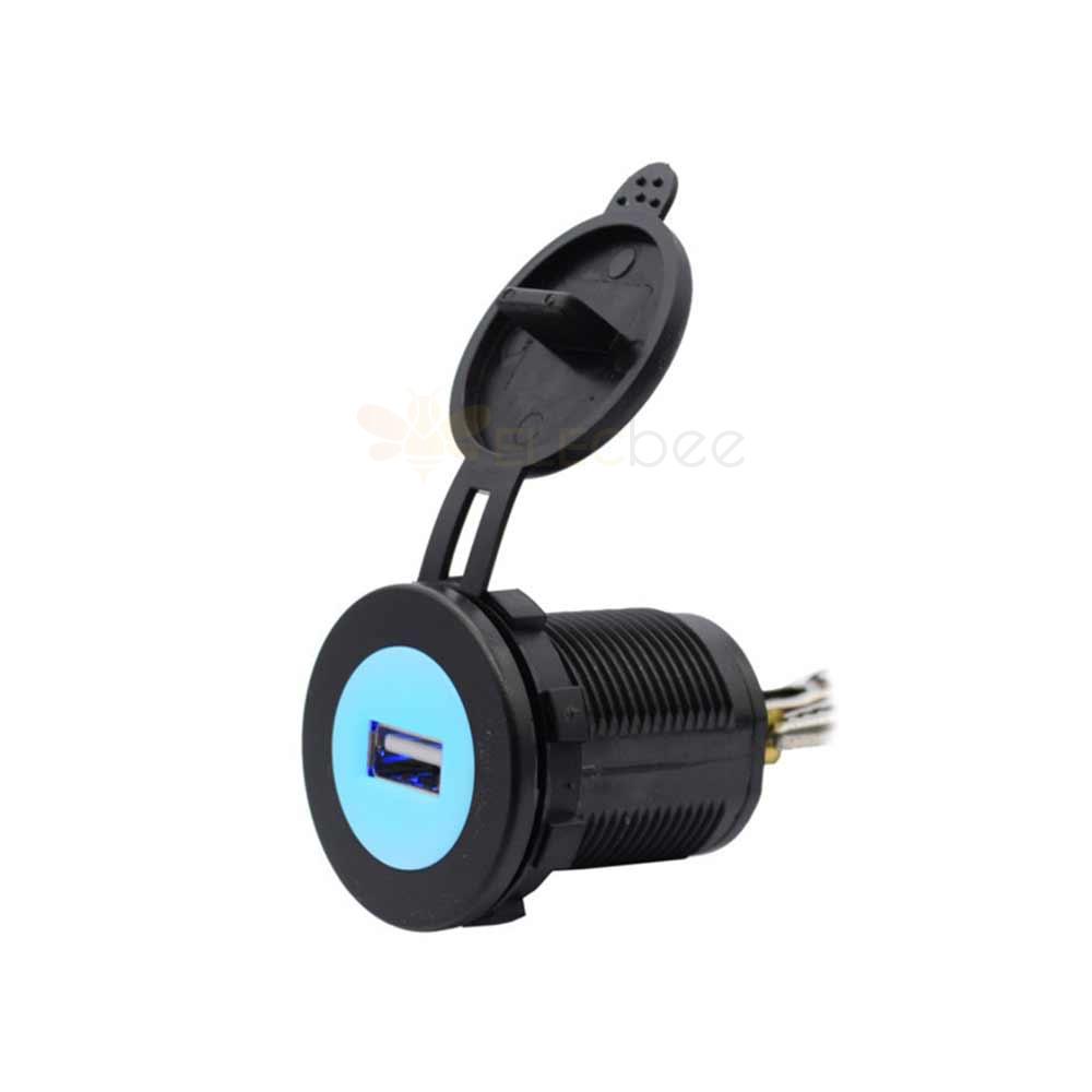 USB-Ladegerät für Automobil- und Schiffsmodifikationen, 2,1 A, 3,1 A, 4,2 A bis 5 V, Blaulicht-Ladegerät