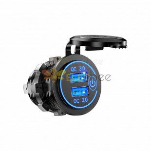 Touch Screen Switch Modified In-car Charger for Automotive Motorcycle and Marine Halo Dual QC3.0 Fast Charging USB Car Charger