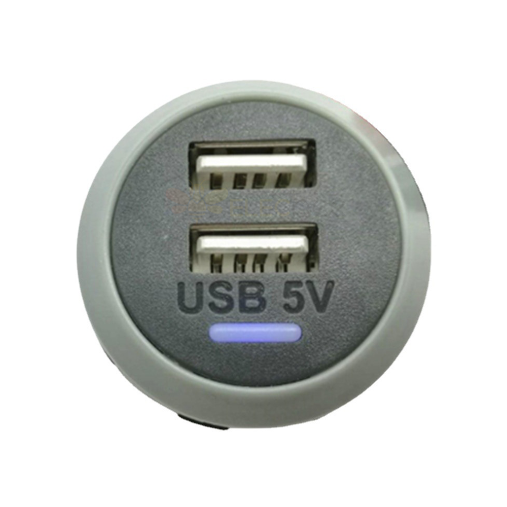 Diseño corto 4.8A Cargador USB dual Fabricante Muebles marinos automotrices Sofá Toma de carga de alimentación USB modificada