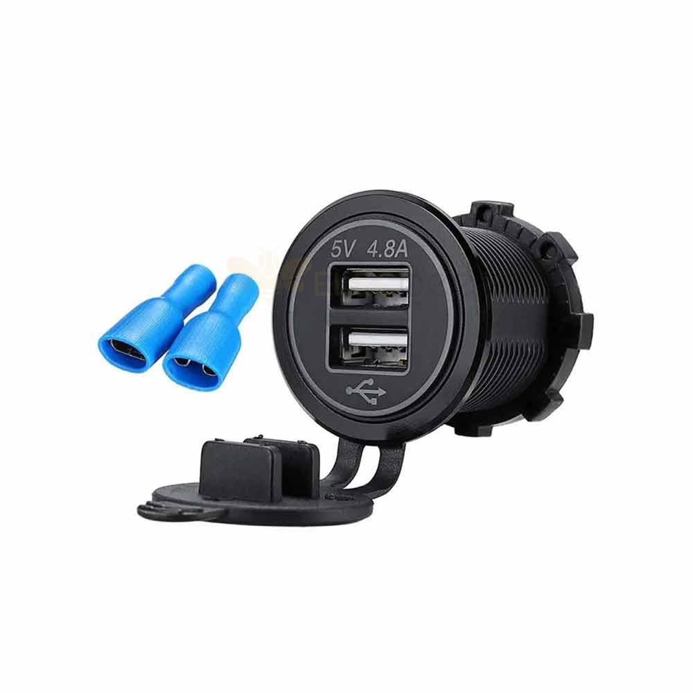 Yacht RV Boat Modified 12/24V Conventional 4.8A In-car Dual USB Phone Charger Socket