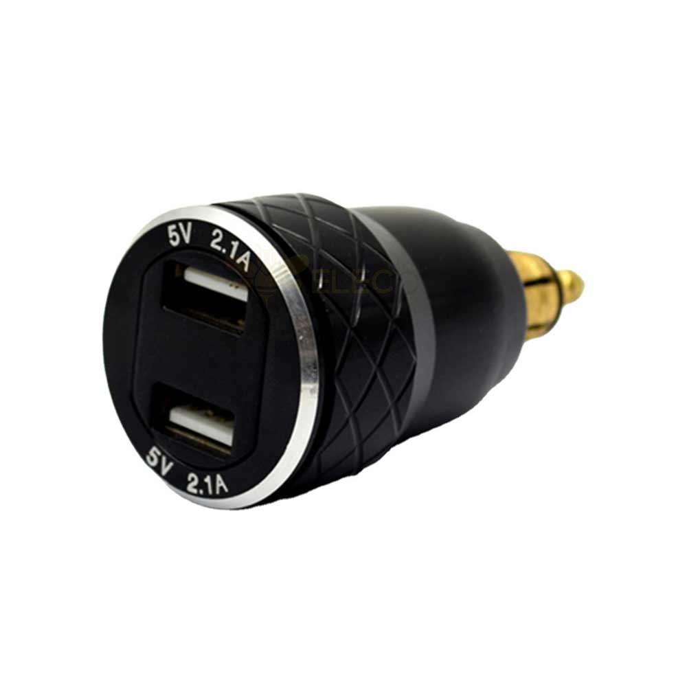 Разъем для зарядки USB-зарядное устройство для телефона с индикатором напряжения для автомобилей и мотоциклов Металлическое 4,2 А с двумя USB-портами