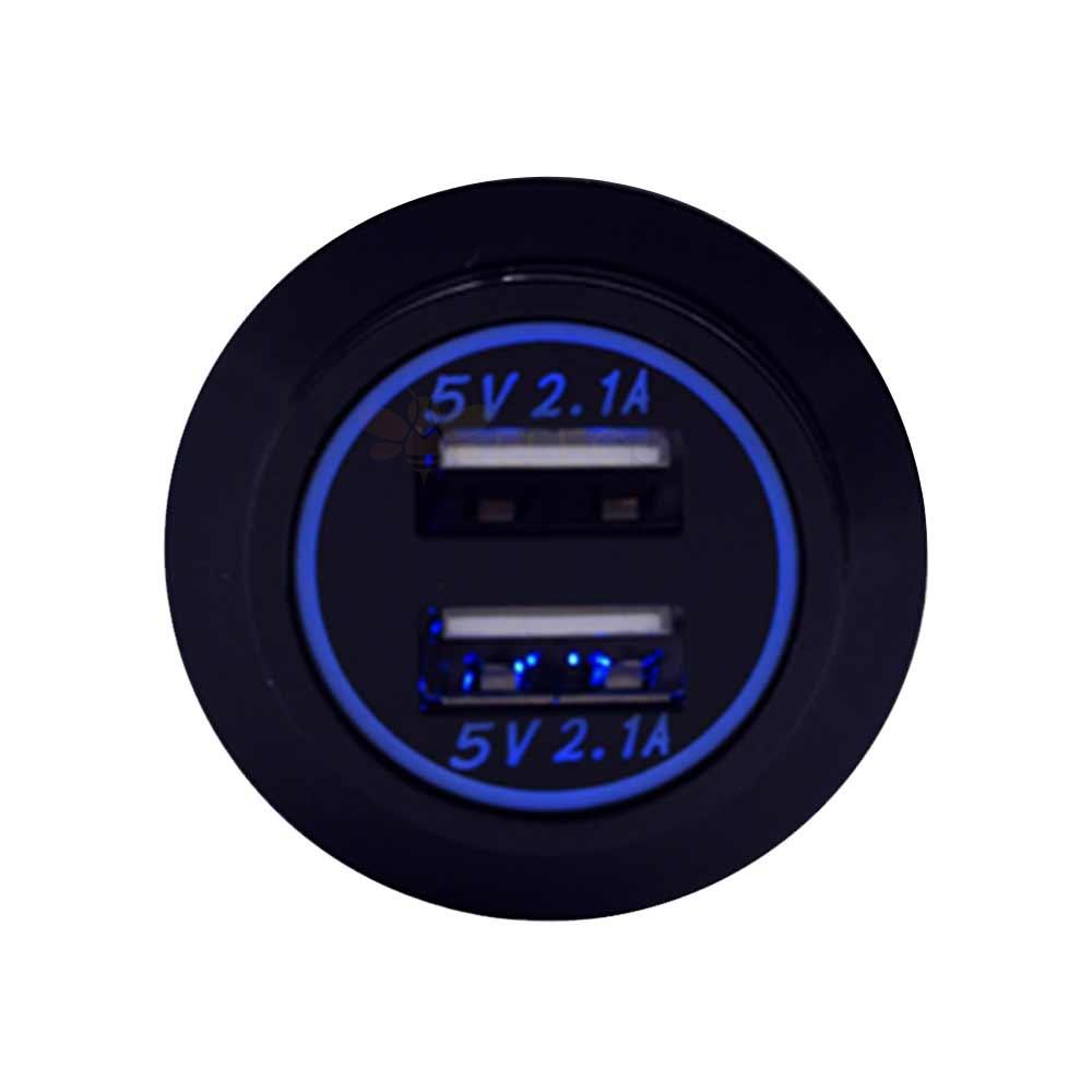 4.2A Dual USB Charger with Aluminum Alloy Casing DC12-24V Automotive and Marine Modified USB Charger for Cars and Boats