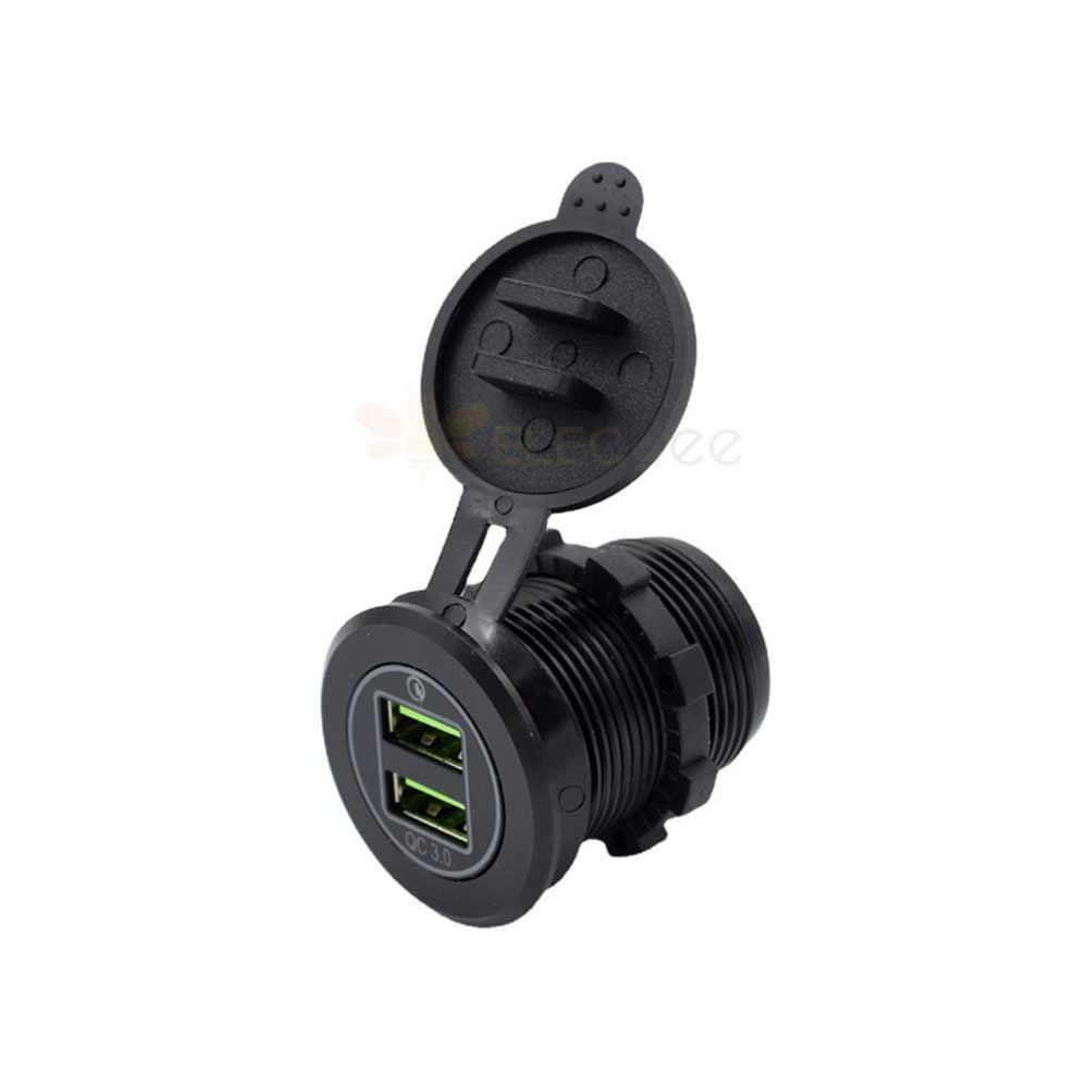 Modified USB Charger for Automotive and Motorcycle Phone Tablet QC3.0 Metal USB Fast Charging Socket 12V