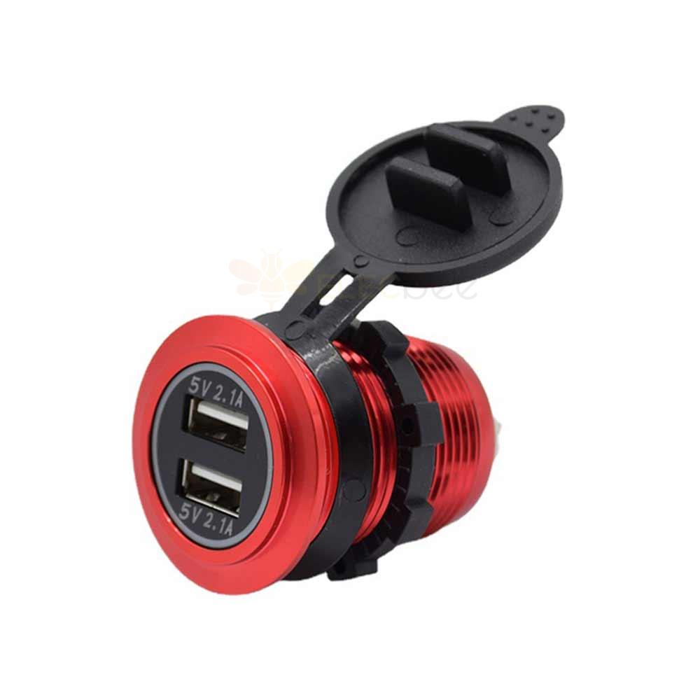 Metal 4.2A Dual USB Charger RV/Boat Modified DC12-24V Aluminum Alloy High Current Charger