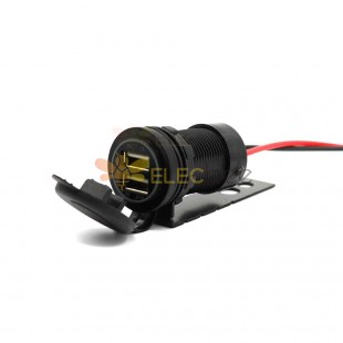 4.2A Dual USB Charger Motorcycle Modified 5V 4.2A Hole Diameter 22mm Mini Charger