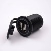 Car Battery To USB Charger With Dust Cover 5V 1A 2.1A Dual Port Socket