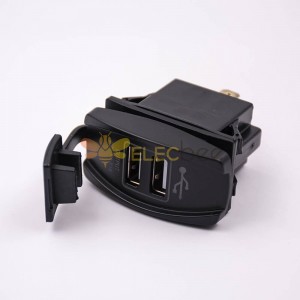 Car Phone Charger Micro USB With Dust Cover Dual Port Socket 5V 3.1A