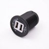 Cargador USB para batería de coche, 5 V, 3,1 A, doble puerto, orificio pasante
