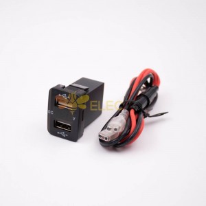 USB Power Delivery Car Charger Dual Port Socket With Terminal Wire