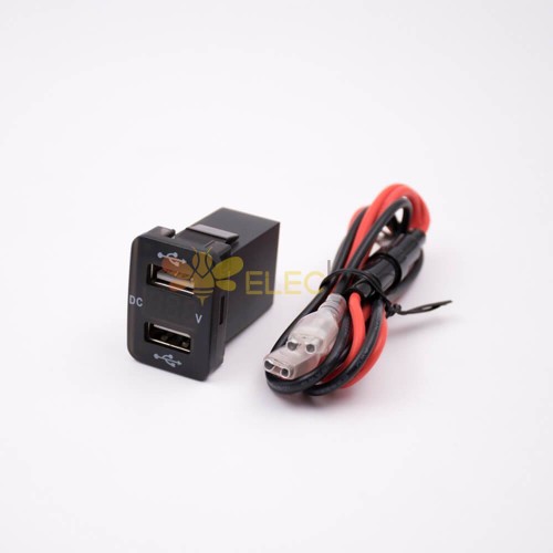 USB Power Delivery Car Charger Dual Port Socket With Terminal Wire