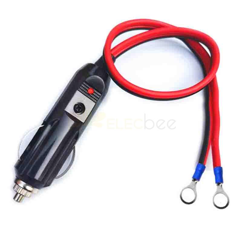 Car Male Cigarette Lighter Bullet Terminals Cord 12V-24V Car Lighter Plug With 10A Fuse Cable 1M