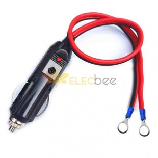 Car Male Cigarette Lighter Bullet Terminals Cord 12V-24V Car Lighter Plug With 10A Fuse Cable 2M