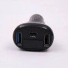 USB Car Charger Dual Port Round Socket Through Hole 4.2A With Dust Cover