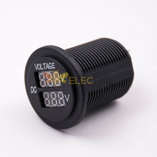DC Voltage Digital Display Car Meter Voltmeter Socket Through Hole