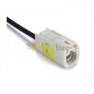 Fakra B Code connecteur femelle droit moulage sous pression blanc Radio fantôme alimentation câble à extrémité unique 0.5 m