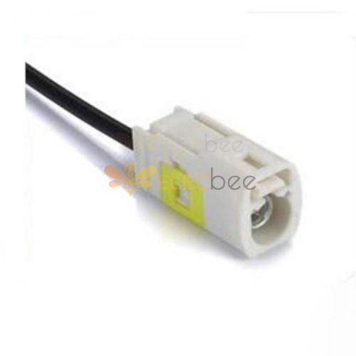 Fakra B Code Female Connector Straight Die Casting White Radio Phantom Supply Single End Cable 0.5m