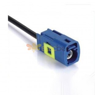 Fakra C Code Female Connector Straight Die Casting Blue GPS Signal Single End Cable 0.5m