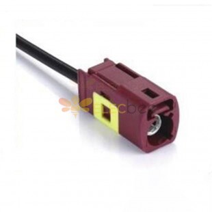 Fakra D Code Conector hembra Recto Die Casting Claret Violet Signal GSM Single End Cable 0.5m