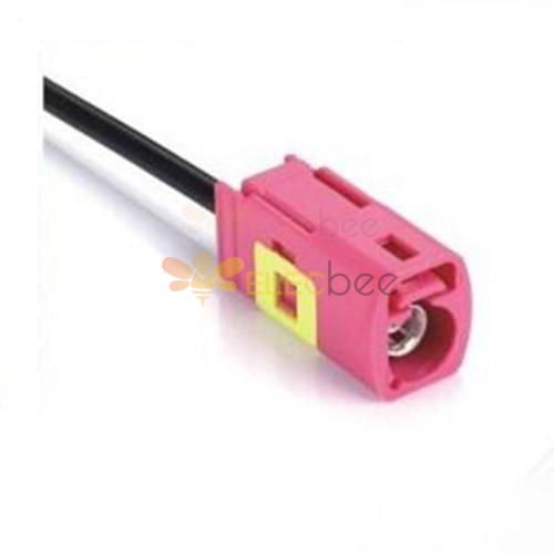 Fakra H Code Jack Female Connector Straight Die Casting GPS Telematics Navigation Single End Cable 0.5m