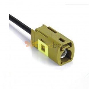 Fakra K Code Straight Female Jack Connector Die Casting Curry SDARS Satellite Single End Cable 0.5m