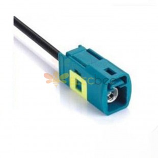Fakra Z Code Straight Female Connector Die Casting Water Blue Functional GPS Signal Single End Cable 0.5m