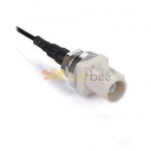 Fakra B Code White Threaded Male Car Connector Radio Phantom Supply Single End Cable 0.5m