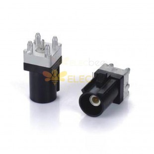 Fakra Connector A Black Male Straight PCB Mount for GPS Telematics Navigation Antenna