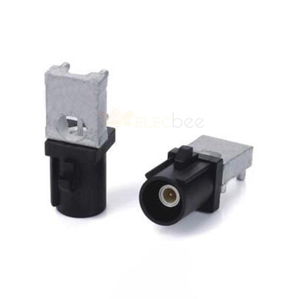 90 Degree Fakra Offset Type SMT Male Connector Vehicle A-Coding Black Panel Mount