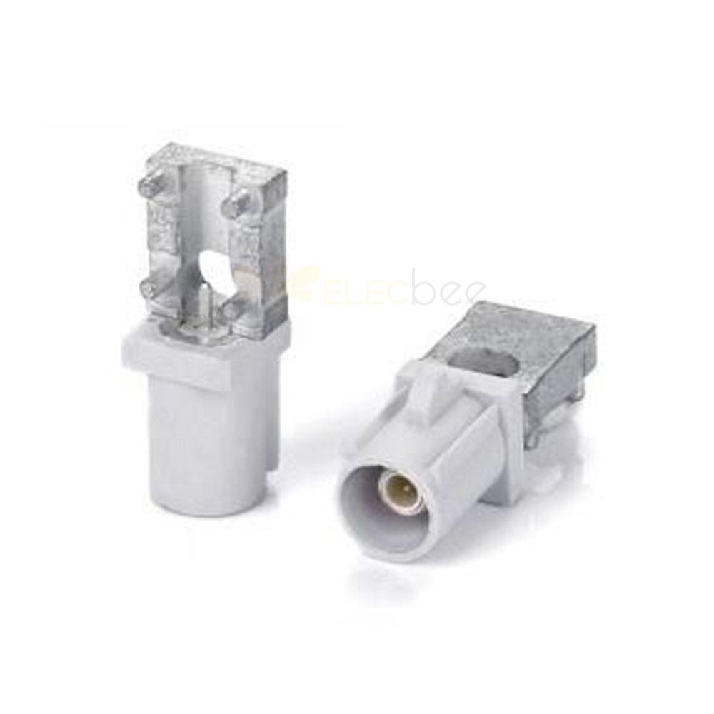 B-Coding White Fakra Right Angle Male Connector Offset Type SMT Vehicle Panel Mount