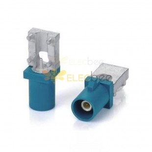 Right Angle Fakra Male Connector Z-Coding Offset Type SMT Water Blue PCB Vehicle Connector