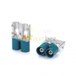 Twin Fakra Z-Coding Dual Male Connector Offset Type SMT Water Blue Universal Vehicle Connector PCB