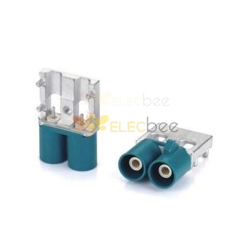 Twin Fakra Z-Kodierung Dual Male Connector Offset-Typ SMT Water Blue Universal Vehicle Connector PCB