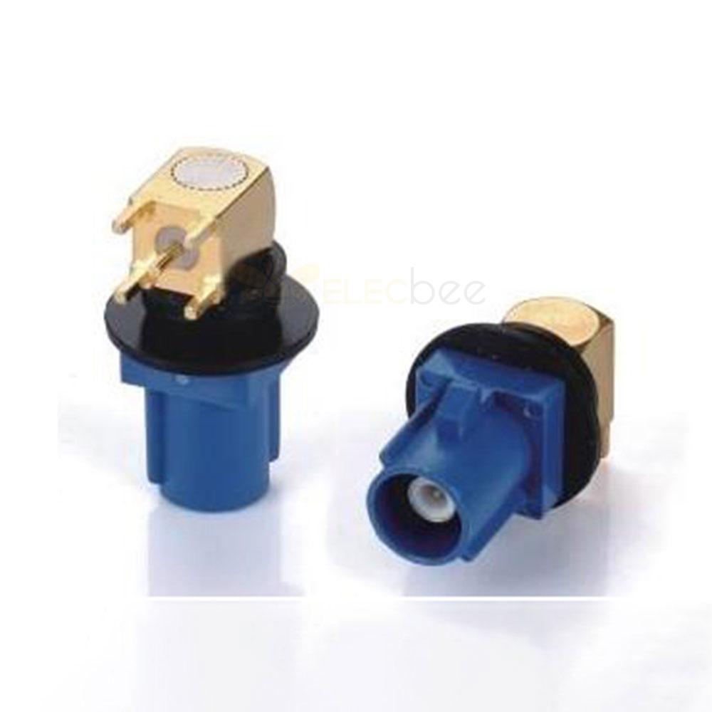 Fakra C-Coding Blue Male Connector Waterproof 90 Degree Right Angle Vehicle for PCB Board