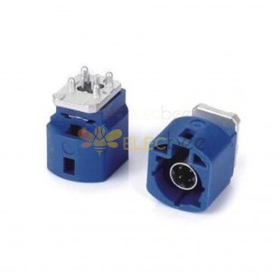 HSD 4 Pin C Coding Straight Vehicle Connector Male Blue GPS Signal PCB