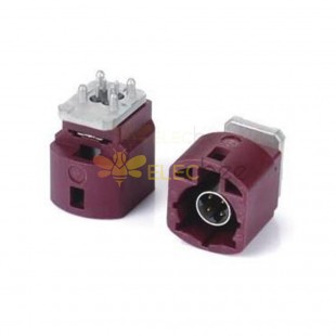 HSD 4 Pin D Coding Straight Vehicle Connector Male Claret Violet GSM Signal PCB