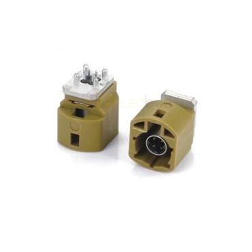 HSD 4 Pin K Codificación Straight Vehicle Connector Male Curry SDARS Satellite para PCB