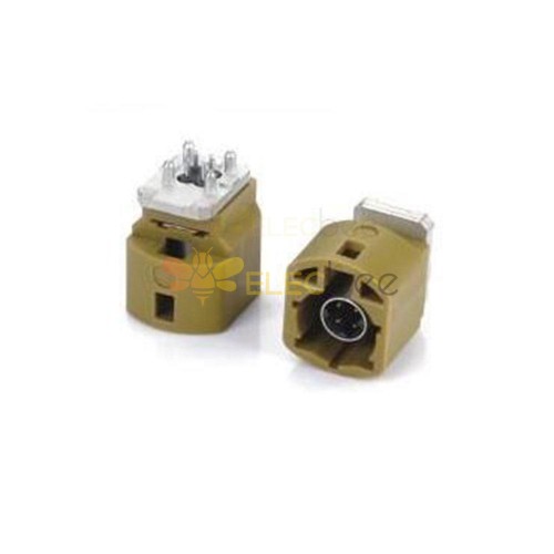 HSD 4 Pin K Codificación Straight Vehicle Connector Male Curry SDARS Satellite para PCB