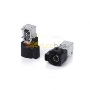 HSD 4+2Pin A Code Male Right Angle Vehicle Connector 6P Black PCB Car Radio Supply