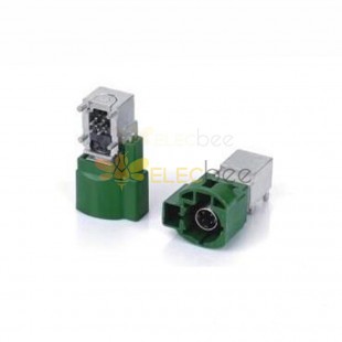 HSD 4+2Pin E Code Right Angle Vehicle Connector Male Green TV Car Signal for PCB