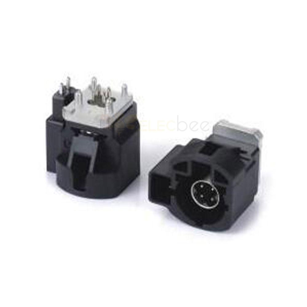 HSD 4+2 Pin A Code Straight Vehicle Connector Male 6P Black Car Radio Supply for PCB