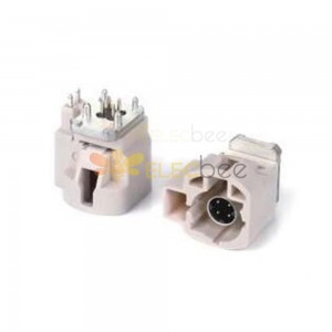 HSD 4 + 2Pin B Code Straight Vehicle Connector Male 6P White Radio Phantom Supply for PCB