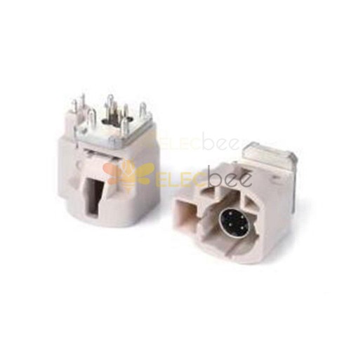 HSD 4+2Pin B Code Gerader Fahrzeugstecker 6P Weiß Funk-Phantomversorgung für Leiterplatte