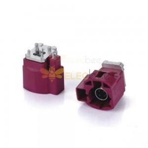 HSD 4+2Pin D Code Male Straight Vehicle Connector 6P Claret Violet GSM Signal for PCB