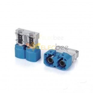 HSD 2x4 Pin C Code Male Right Angle Vehicle Connector Double 8mm Blue GPS Signal PCB